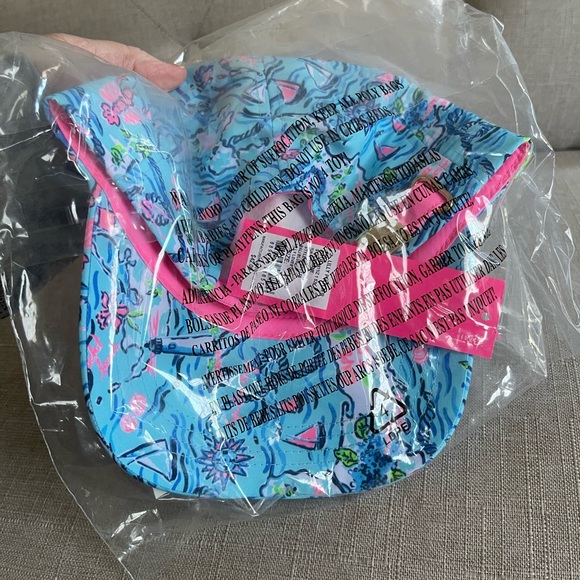 Lilly Pulitzer Blue and Pink Patterned Hat - Picture 4 of 4